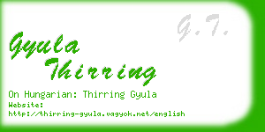 gyula thirring business card